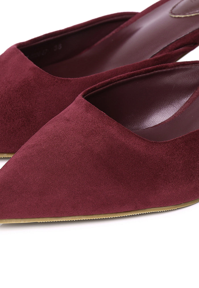 Hana Suede Pumps Heels (Maroon)