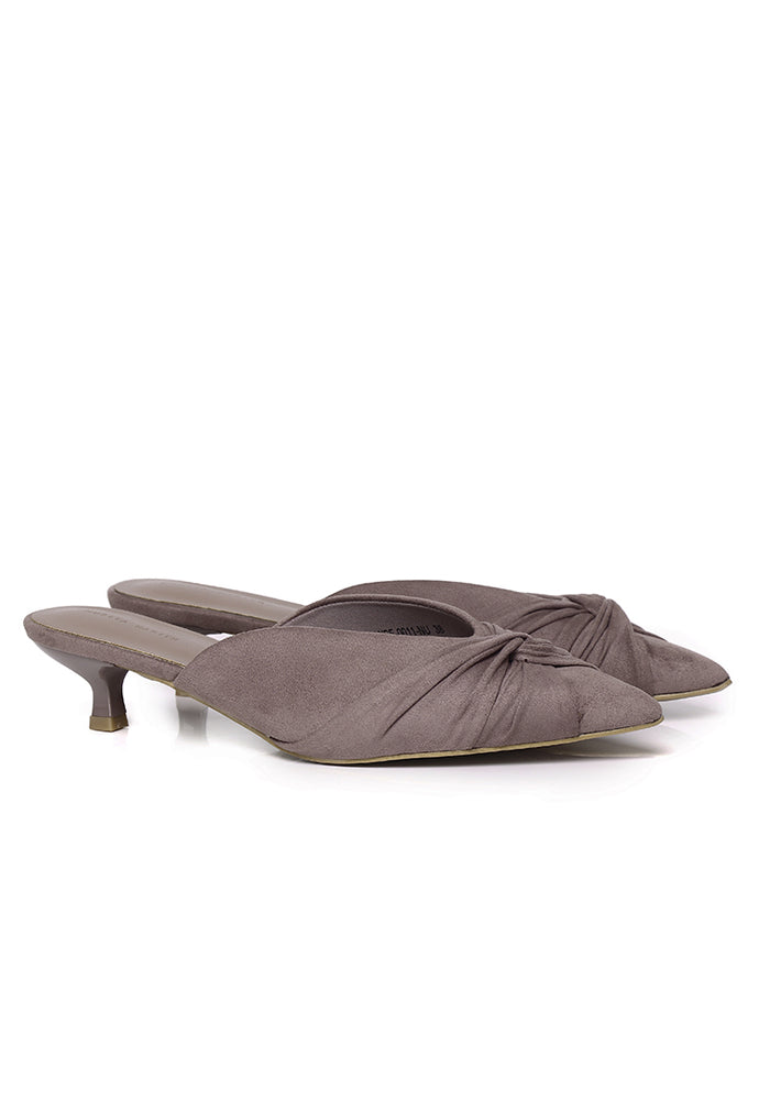Hanara Pleated Slip-On Mules (Nude)