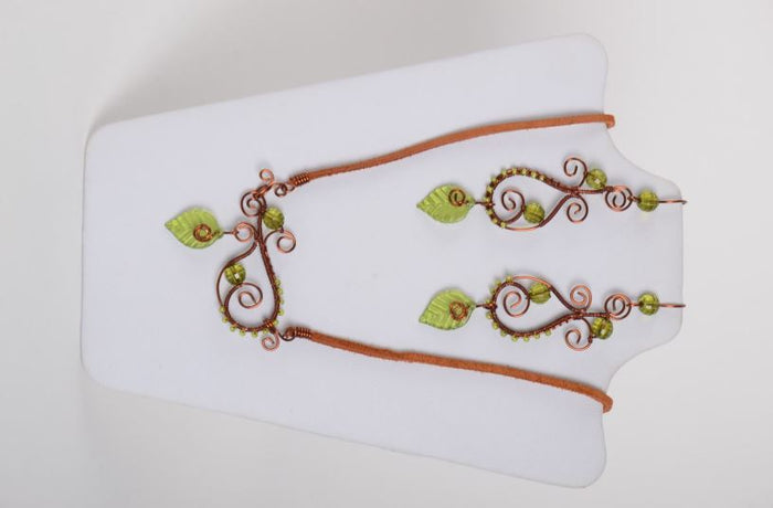 Handmade jewelry set of 2 items copper accessories for women gift ideas