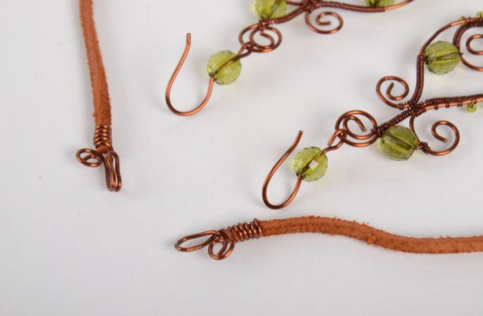 Handmade jewelry set of 2 items copper accessories for women gift ideas