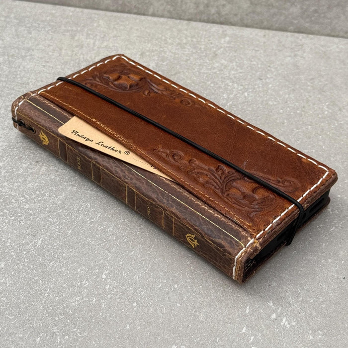 Handmade Leather Book Wallet Case for Oppo Find N3 N5