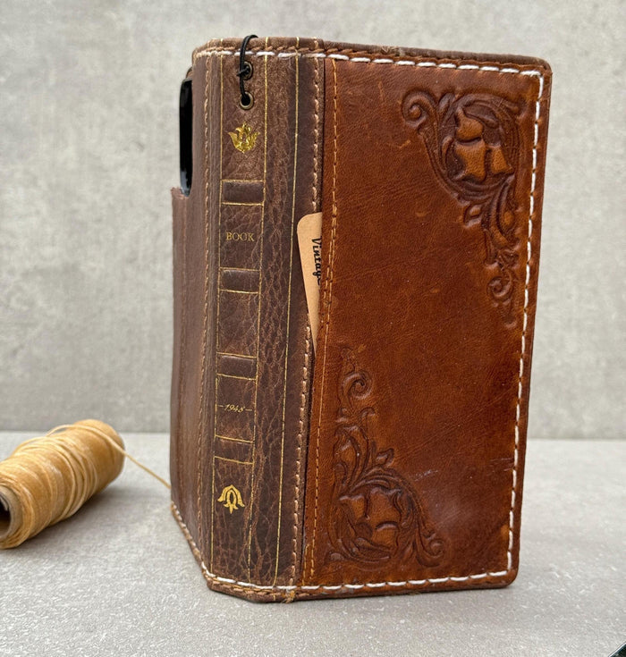 Handmade Leather Book Wallet Case for Oppo Find N3 N5