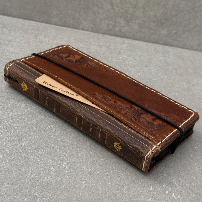 Handmade Leather Book Wallet Case for Oppo Find N3 N5