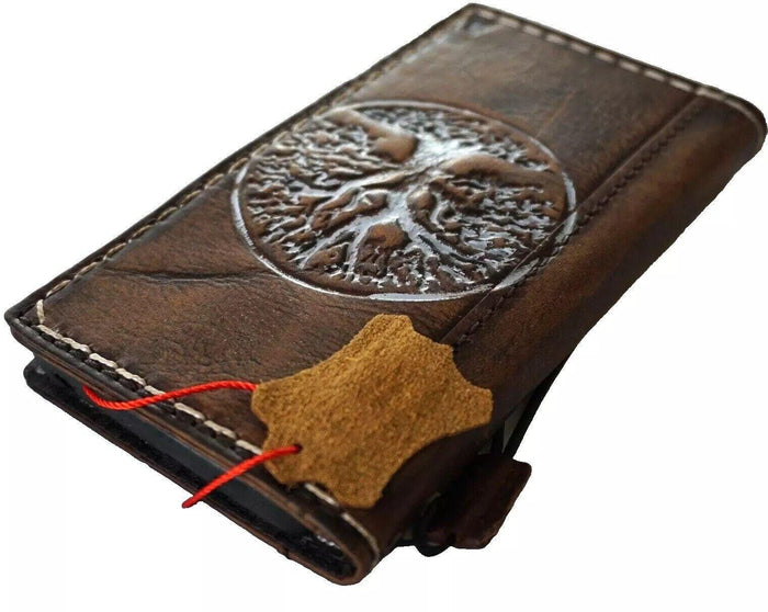 Handmade Leather Galaxy Phone Case: Wallet with Card Slots