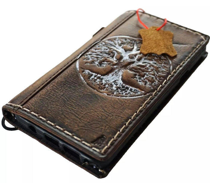 Handmade Leather Galaxy Phone Case: Wallet with Card Slots