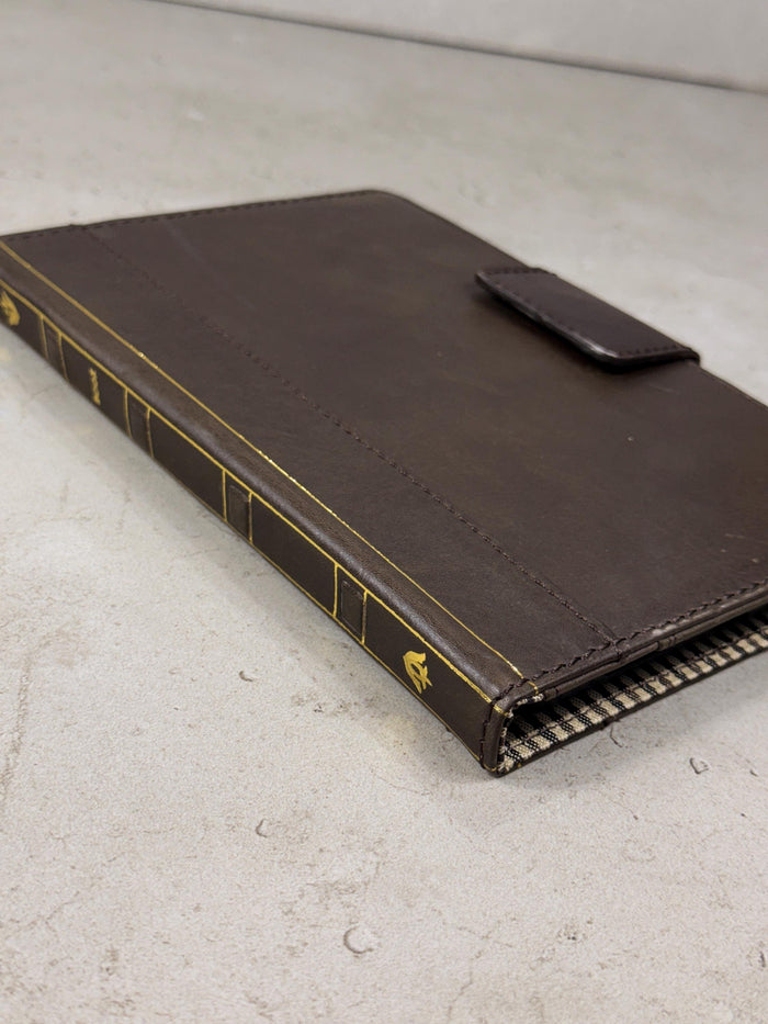 Handmade Leather iPad Cover, Book Style Case with Pen Holder