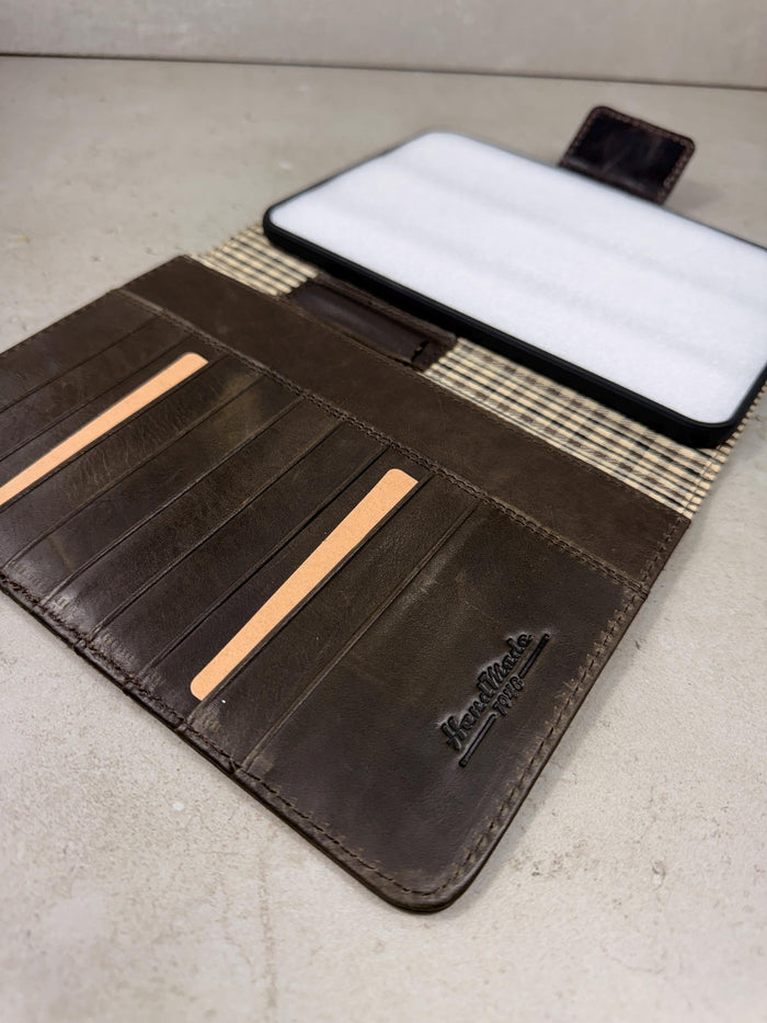 Handmade Leather iPad Cover, Book Style Case with Pen Holder