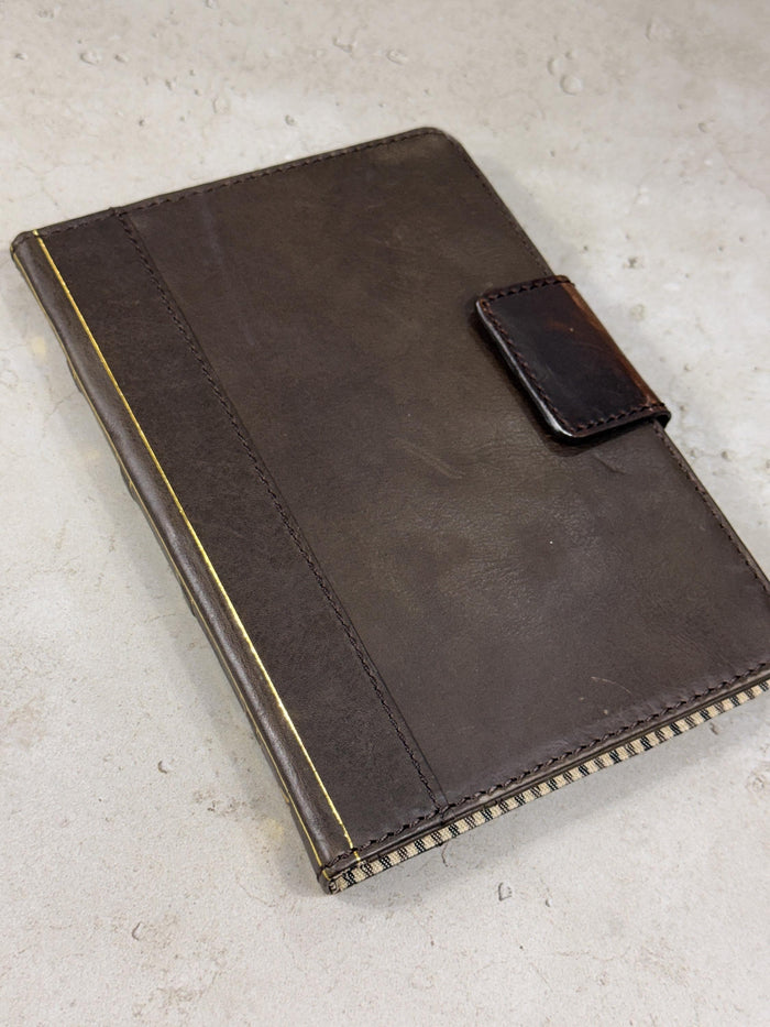 Handmade Leather iPad Cover, Book Style Case with Pen Holder