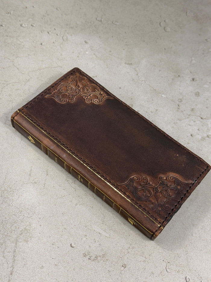 Handmade Leather Wallet: Book Style Credit Card Cover