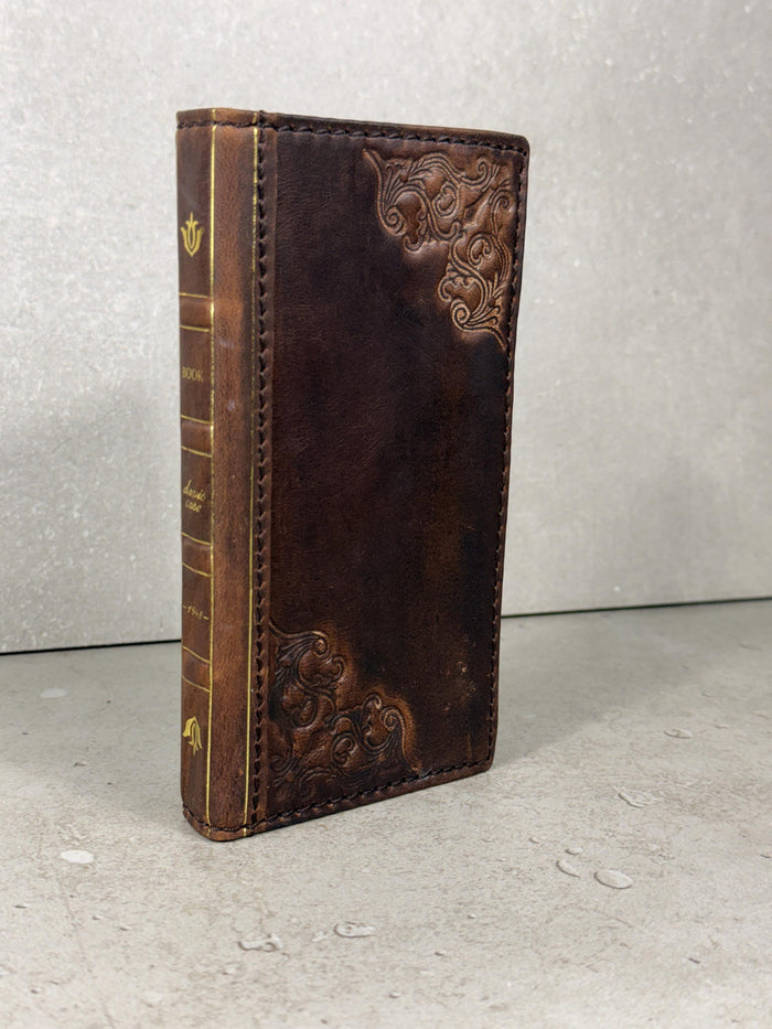 Handmade Leather Wallet: Book Style Credit Card Cover