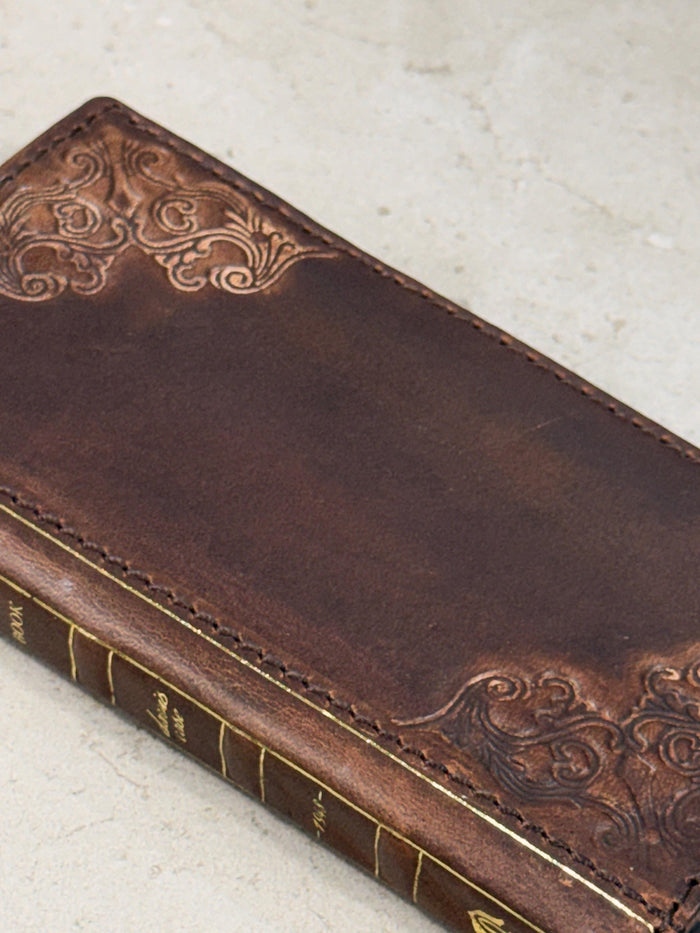 Handmade Leather Wallet: Book Style Credit Card Cover