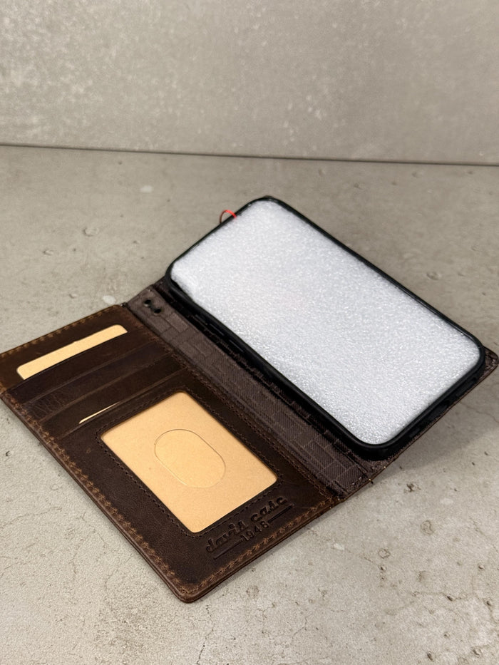 Handmade Leather Wallet: Book Style Credit Card Cover