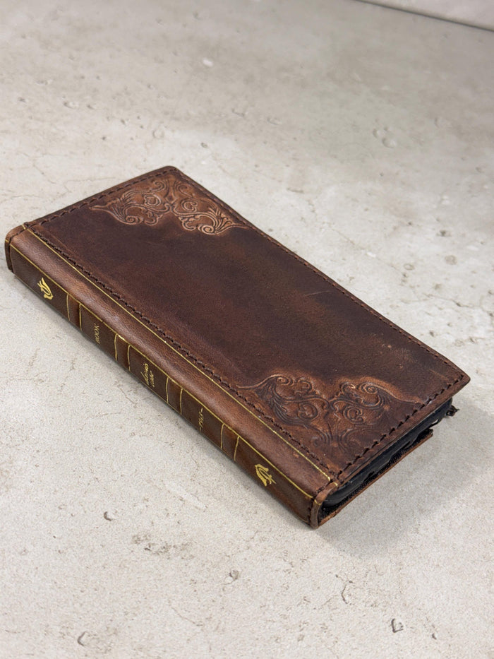 Handmade Leather Wallet: Book Style Credit Card Cover