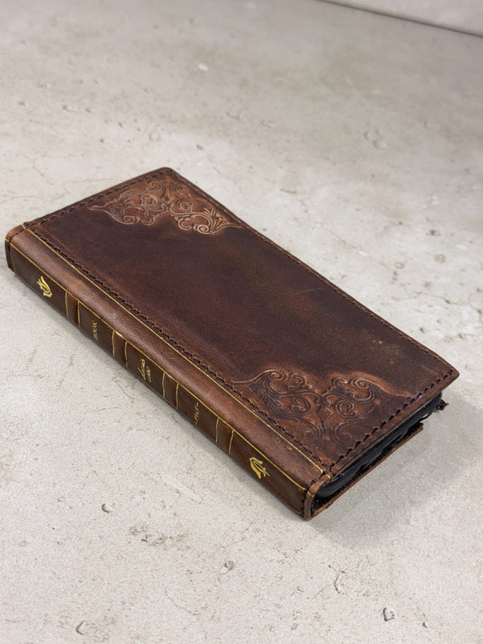 Handmade Leather Wallet: Book Style Credit Card Cover