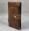 Handmade Leather Wallet Case for Galaxy: Book Design, Card Slots