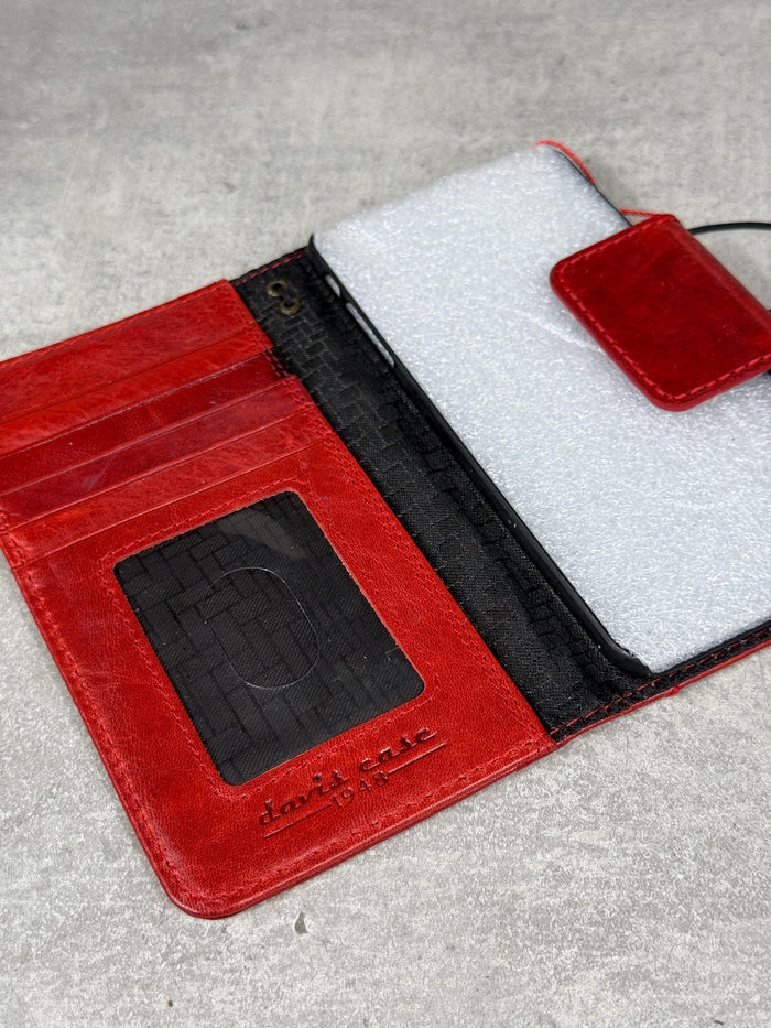 Handmade Leather Wallet Case for Galaxy: Book Design, Card Slots