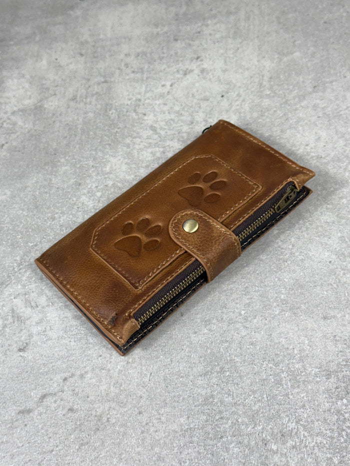 Handmade Leather Wallet Case for Galaxy: Book Design, Card Slots