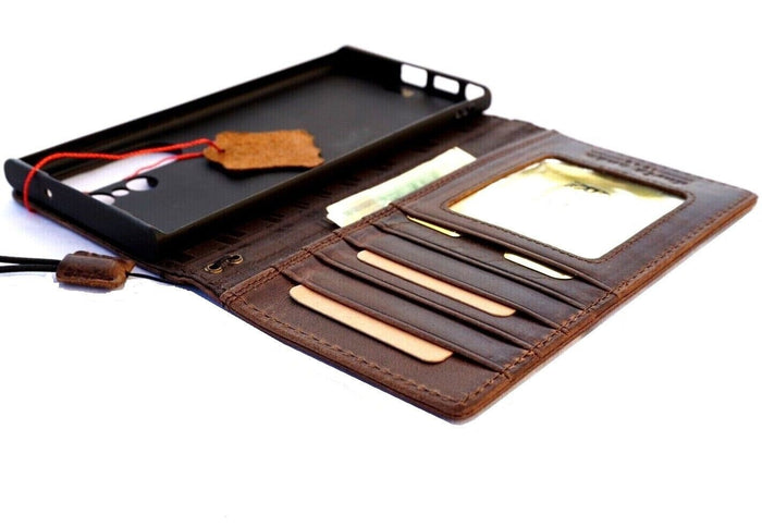 Handmade Leather Wallet Phone Case: Jesus Cross Design