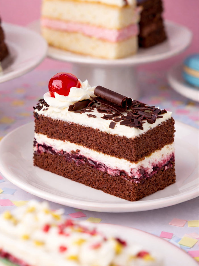 Patisserie Valerie's handmade Happy Birthday Cake Slice Box – 10 Assorted Luxury Cake Slices with Gift Box Sleeve cake delivery