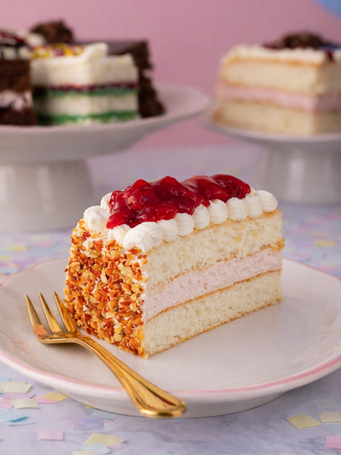 Patisserie Valerie's handmade Happy Birthday Cake Slice Box – 10 Assorted Luxury Cake Slices with Gift Box Sleeve cake delivery