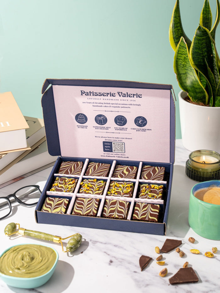 Dubai-Style Chocolate & Pistachio Brownies - Patisserie Valerie