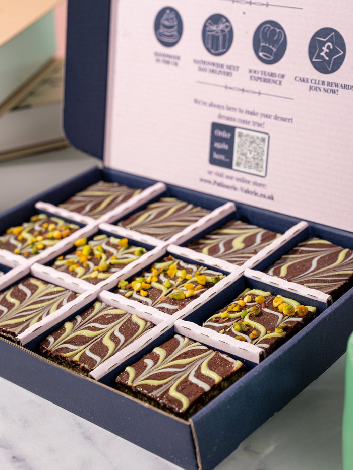 Dubai-Style Chocolate & Pistachio Brownies - Patisserie Valerie