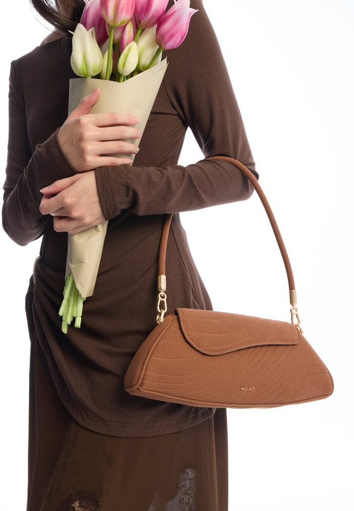 Hattie Flap Shoulder Bag (Brown)