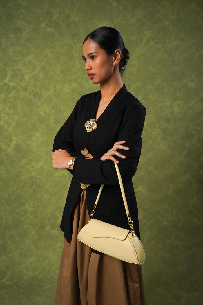 Hattie Flap Shoulder Bag (Light Yellow)