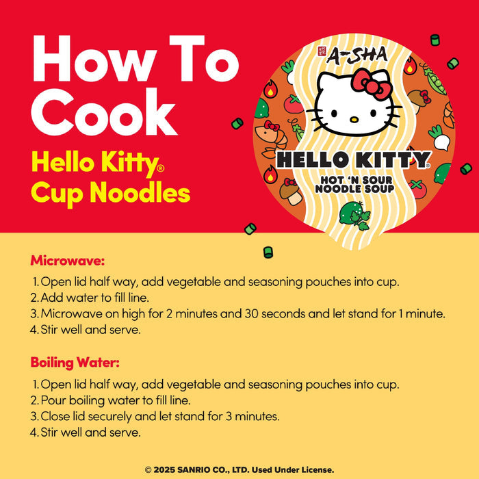 Hello Kitty Hot 'N Sour Noodle Soup - Simple Prep, Satisfying Bite