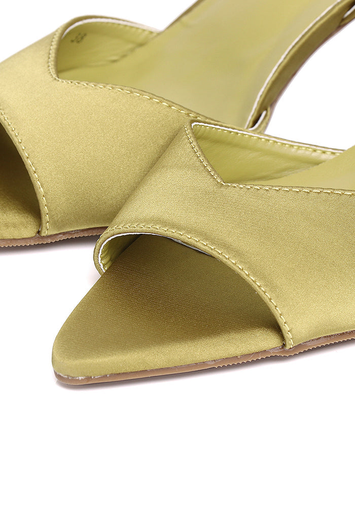Herlina Pointed Toe Slingback Heels (Mustard)
