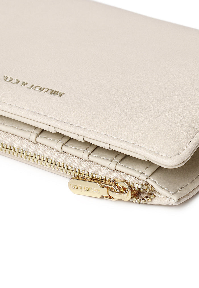 Heya Top-Zip Short Wallet (Beige)