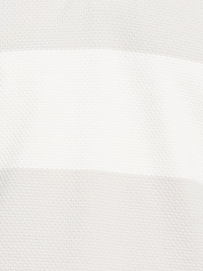 HORIZONTAL STRIPE POLO NECK POPCORN KNIT LYCRA  T-SHIRT
