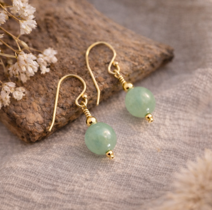 Jade Earrings | Drop Earrings | 14K Gold Filled or sterling silver | 35th Anniversary