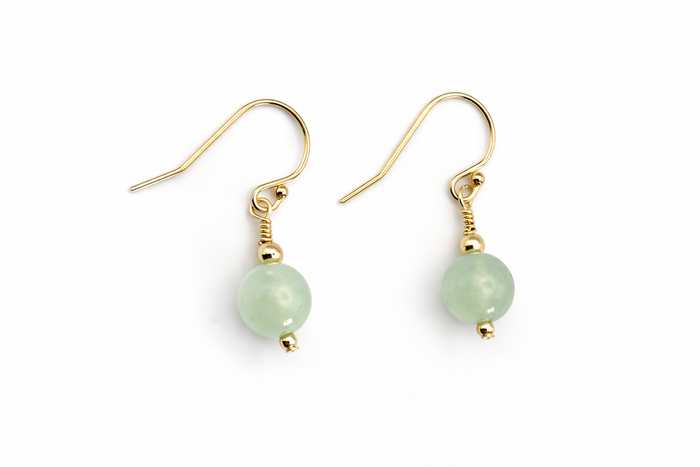 Jade Earrings | Drop Earrings | 14K Gold Filled or sterling silver | 35th Anniversary