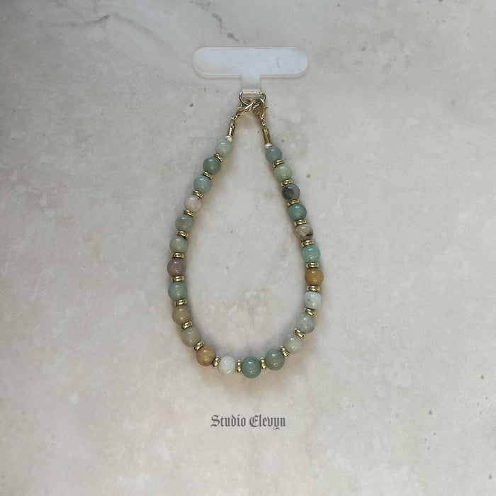 Jade | Natural Stone Beaded Phone Strap with Insert - Universal Fit