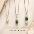 Jade Necklace | Sterling Silver or 14K Gold Filled | 1, 2 or 3 Jade Stones | 35th Anniversary Necklace