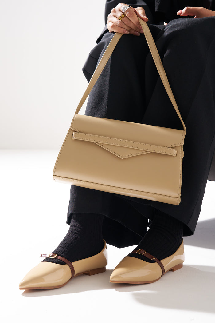 Jamie Multi-wear Shoulder Bag (Beige)