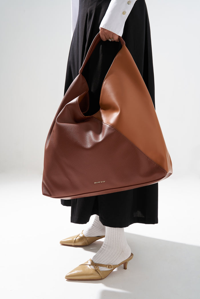 Jamila Functional Pocket Tote Bag (Brown)