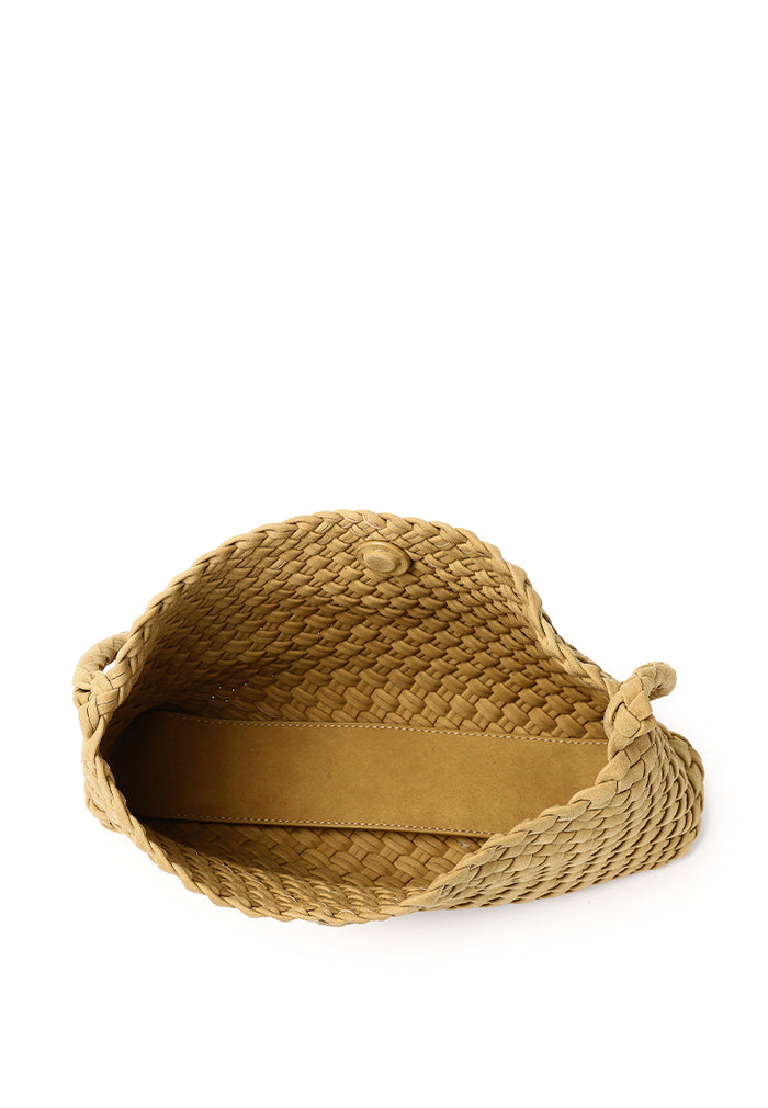 Jenn Matte Woven Shoulder Bag (Khaki)