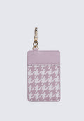 Jess-Houndstooth-Print Card Holder (Pink)