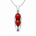 July Birthstone | Carnelian | Two Peas In A Pod Necklace | Personalised Gift