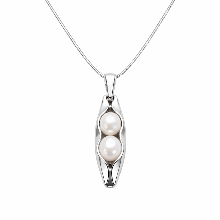 June Birthstone | Pearl | Two Peas In A Pod Necklace | Personalised Gift