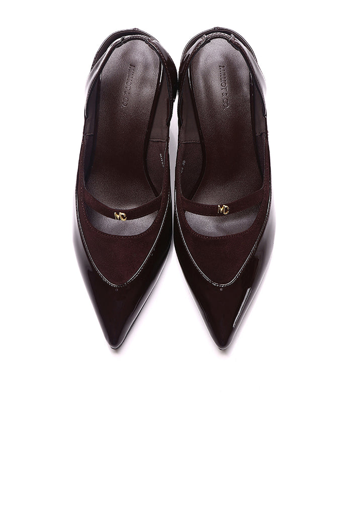 Kennedy Patent Slingback Wedges (Espresso)