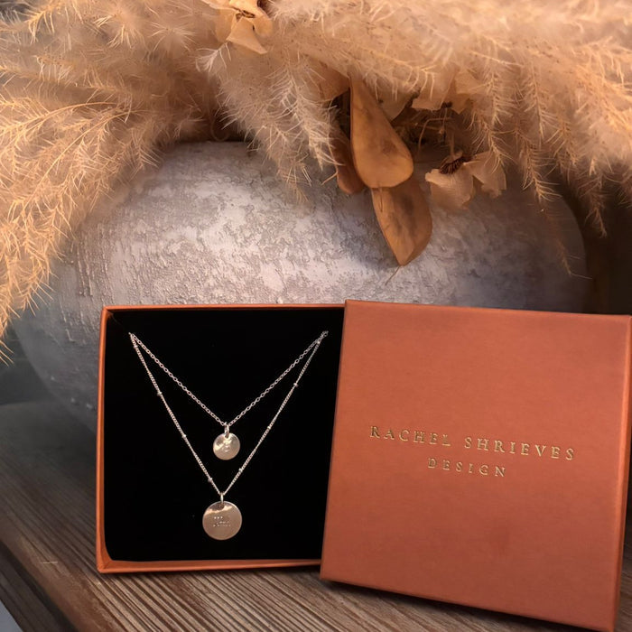 Large Hammered Silver Disc Necklace – Personalised Minimal Pendant