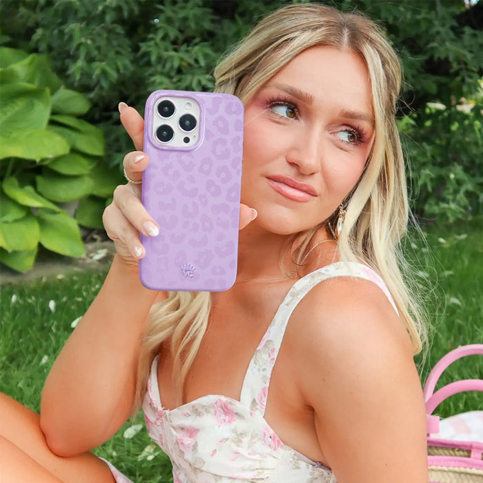 Lilac Leopard iPhone Case – Trendy Protective Phone Cover