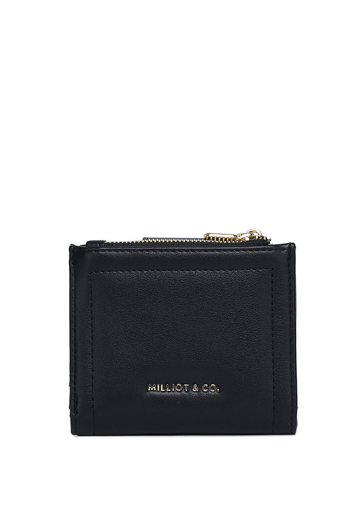 Lizzy Turn-Lock Top Zip Mini Wallet (Black)