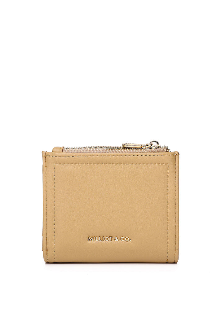 Lizzy Turn-Lock Top Zip Mini Wallet (Burlywood)