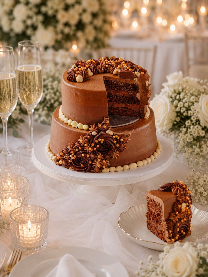 Luxurious Chocolate Wedding Cake - Patisserie Valerie