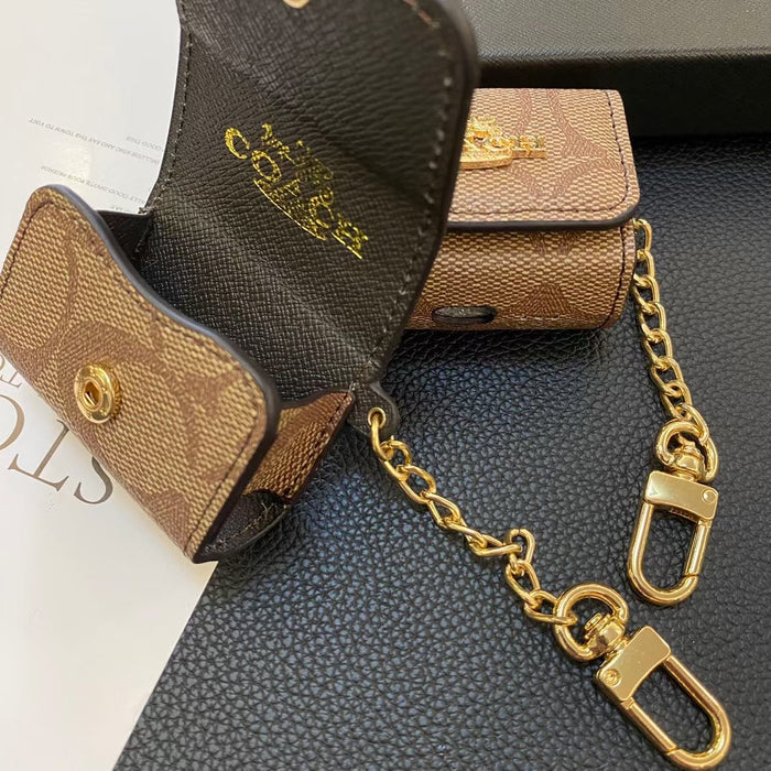 Luxury AirPods Cases – Stylish Monogram with Chain
