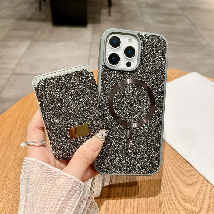 Luxury Diamond Wallet Phone Case For iPhone 16 15 14